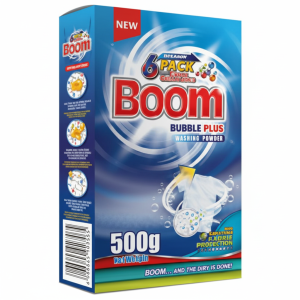 Boom bubble plus washing powder box